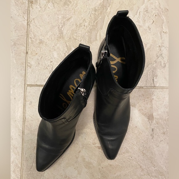 Sam Edelman Black Leather Booties - Picture 1 of 4
